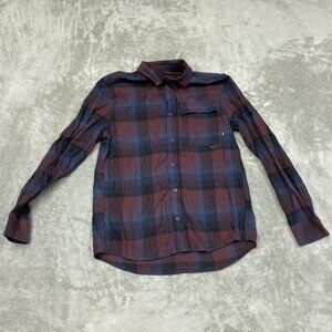 Bass Outdoor Plaid Button-Up Shirt Long Sleeve Chest Pocket Size S 6421